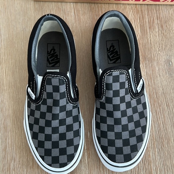 Vans kids classic checkerboard slip on black pewter 1 2 3 youth - Picture 5 of 6